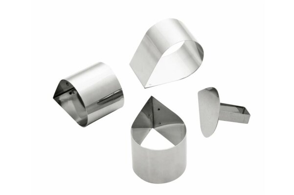 Schaumspeiseringe-Set / Tropfen Edelstahl
