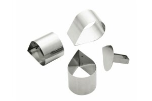 Schaumspeisering Dessertform Mousse-Ring Schaumgebäckringe 4er Set Tropfen
