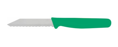 Brötchenmesser mit Wellenschliff 18cm Griff grün