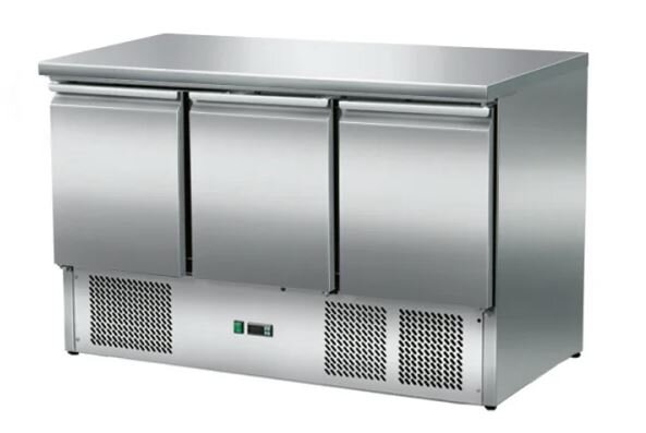 Kühltisch 3 Türen Edelstahl 260L