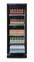 Flaschenkühlschrank mit Glastür schwarz 230 Liter