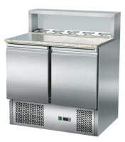 Pizzasaladette mit 2 Türen und Edelstahlaufsatz 176L