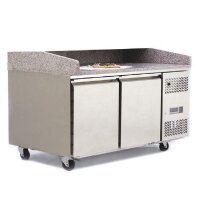 Pizzakühltisch 2-türig mit Granitplatte 280 Liter