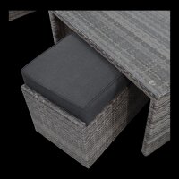 5-Sitzer Lounge-Set Lugo Stone aus Polyrattan mit Polster