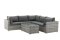 Lounge-Set Gartenmöbel Ecksofa LUGO STONE Polyrattan Grau 5-Sitzer