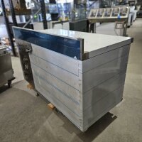 Tecnodom Kühltisch mit 2 Glastüren Edelstahl 550L GN1/1 Aufkantung B-Ware