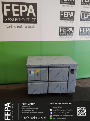 Kühltisch für Zentralkühlung, ohne Aggregat, 1125x700x850mm, mit 4 Schubladen