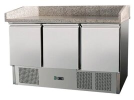 Pizzakühltischtisch 3 Türen Edelstahl 260L