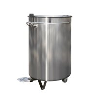 Mülleimer aus Edelstahl 80 Liter mit Fußpedal