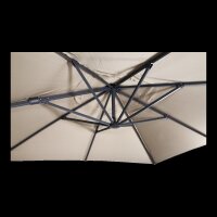 Ampelschirm VirgoFlex ecru, 3x3 Meter