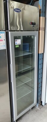 Atosa Eintüriger Glastürtiefkühlschrank Edelstahl 410 Liter B-Ware