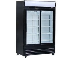 Glastürkühlschrank mit 2 Glasschiebetüren...