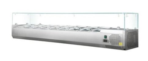 Kühlaufsatzvitrine für 7 x GN1/4 Edelstahl mit...