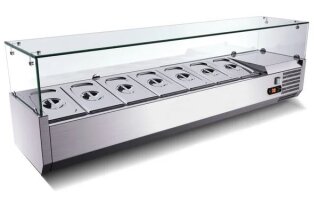 Kühlaufsatzvitrine mit Glasaufsatz 6 x GN 1/4