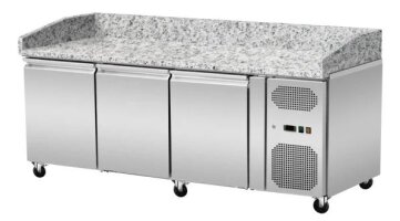 Pizzakühltisch Granit rosa-grau 3-Türig