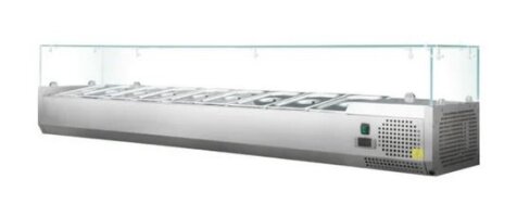 Kühlaufsatzvitrine für 9 x GN1/3 Edelstahl mit...