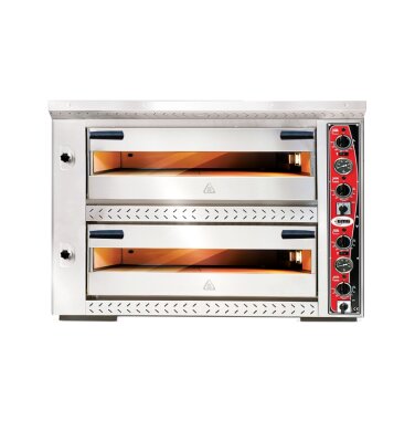 GMG Grande Pizzaofen Vollschamot mit Thermometer 15kW 2 Kammern 6+6 Pizzen ⌀33cm