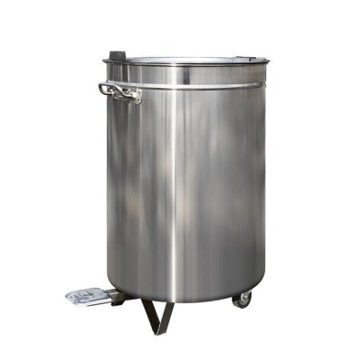Mülleimer aus Edelstahl 60L mit Fußpedal