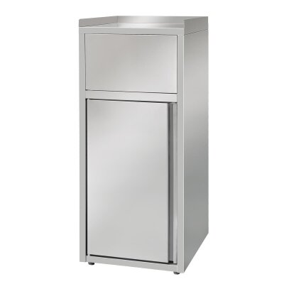 Müllbox aus Edelstahl mit Tonne 60 Liter 50x53x120cm