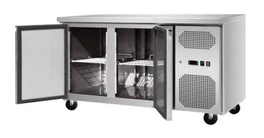 Tiefkühltisch 2 Türen Edelstahl 260 Liter