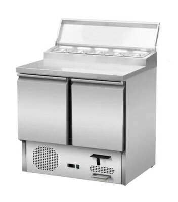 Saladette/Zubereitungstisch 2 Türen Unterbaukühlung Edelstahl 176 Liter