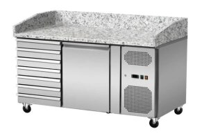 Pizzakühltisch Granit rosa-grau1 Tür 7...