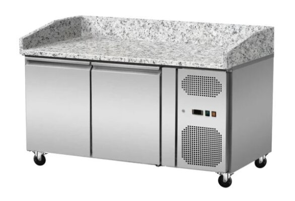 Pizzakühltisch Granit rosa-grau 2-türig