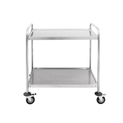 Servierwagen aus Edelstahl mit 2 Ebenen 100x60x94 cm