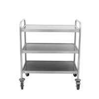 Servierwagen aus Edelstahl mit 3 Ebenen 80x50x94 cm