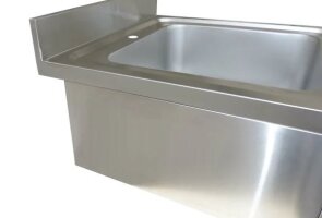 Spültisch aus Edelstahl zwei Becken Mitte 100 x 60