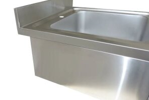 Spültisch aus Edelstahl zwei Becken Mitte 120 x 70