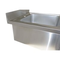 Spültisch aus Edelstahl zwei Becken links 160 x 60