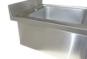 Spültisch aus Edelstahl ein Becken Mitte 60 x 60