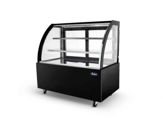 Kühlvitrine mit Panoramablick gebogen schwarz 312L