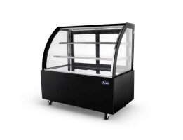 Kühlvitrine mit Panoramablick gebogen schwarz 312L