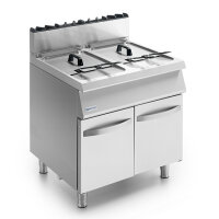 Gas-Fritteuse auf geschlossenem Unterbau, 2x 15 Liter 30 kW
