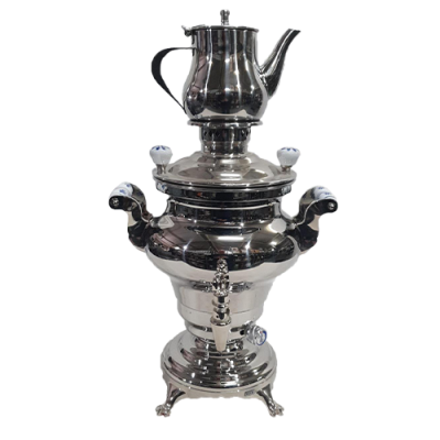 Samowar Teekocher Typ1003 silber Wasserbehälter 3L Teekanne 1L