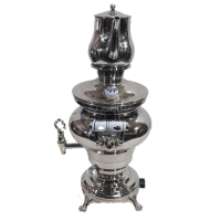 Samowar Teekocher Typ1003 silber Wasserbehälter 3 Liter Teekanne 1 Liter