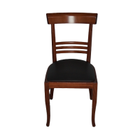 Stuhl Holzstuhl mit schwarzer Kunstleder Sitzfläche