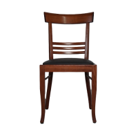 Stuhl Holzstuhl mit schwarzer Kunstleder Sitzfläche