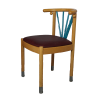 Stuhl Holzstuhl mit Kunstleder Velour Sitzfläche gebraucht