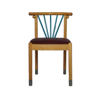 Stuhl Holzstuhl mit Kunstleder Velour Sitzfläche gebraucht