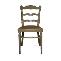Spahn (Stadtlohn) Stuhl Holzstuhl mit Sitzfläche aus Kunstleder Vintage-Look gebraucht