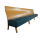 Sitzbank Polsterbank mit Holzlehne Modular 3-tlg. Mid-Century-Stil