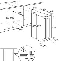 Electrolux Unterbau/Einbau Flaschenkühlschrank Schmal für 7 Flaschen schwarz