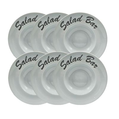 Salatteller Ø 300mm Aufschrift "Salad Bar" 6er Set