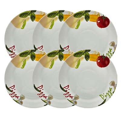 Pizzateller Ø 300 mm Aufschrift "Pizza"  6er Set