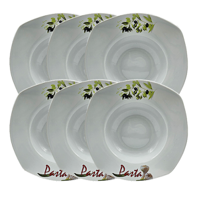 Pastateller Ø 280 mm Aufschrift "Pasta" 6er Set