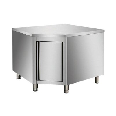 Skyrainbow Arbeitsschrank aus Edelstahl, Eckmodul 600er Bautiefe