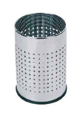 Cookmax Abfallbehälter 10 Liter rund perforiert Edelstahl poliert 205 x 205 x 295 mm B-Ware